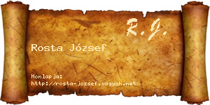 Rosta József névjegykártya